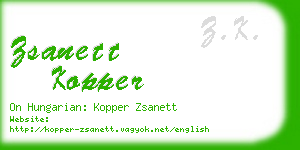 zsanett kopper business card